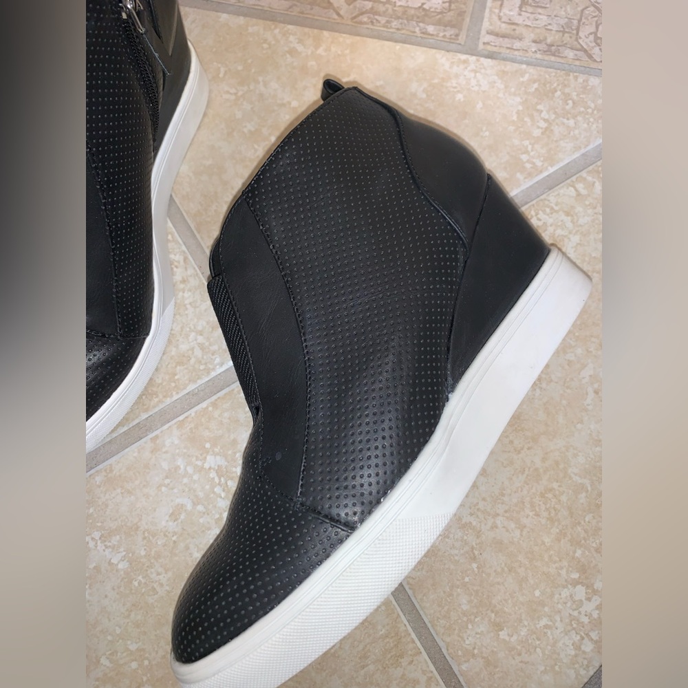 Worn 1X MIA Arianna black wedge ankle boots women’s booties size 10 - Picture 6 of 17